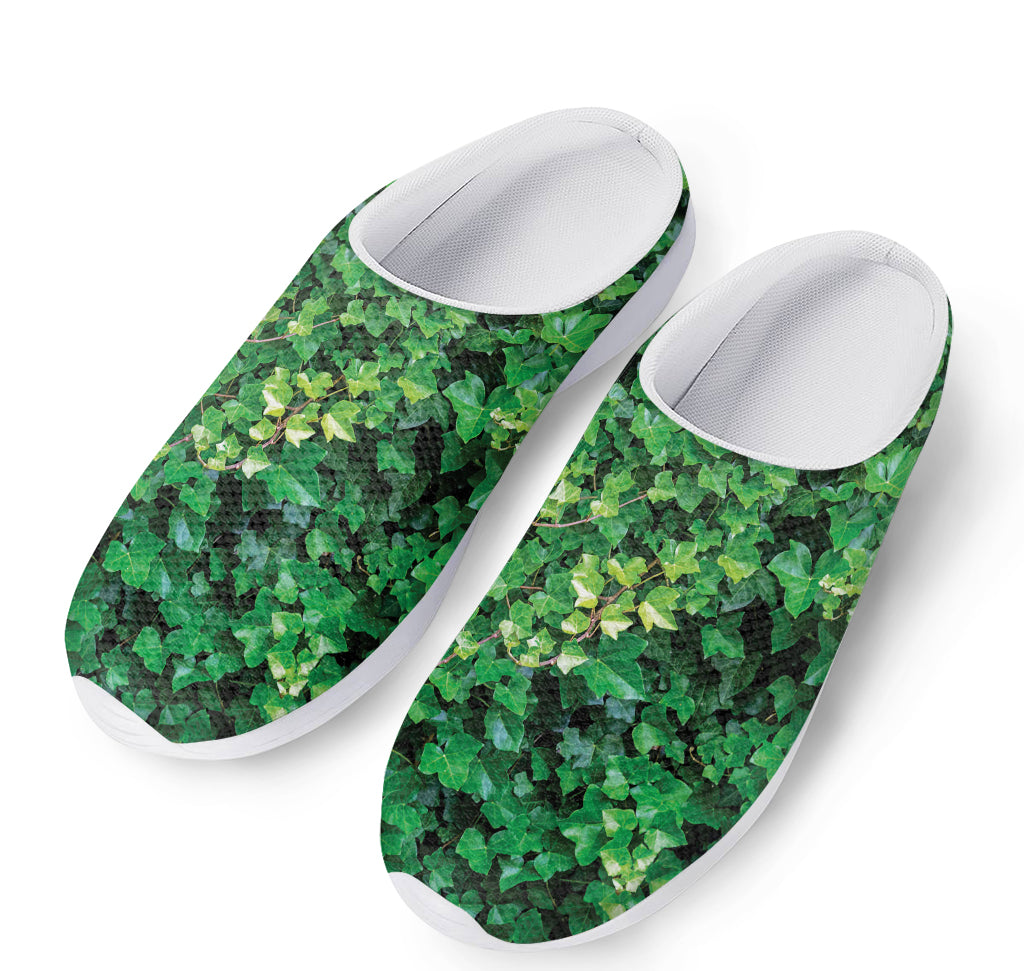 Green Ivy Wall Print Mesh Casual Shoes