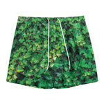 Green Ivy Wall Print Mesh Shorts