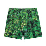 Green Ivy Wall Print Mesh Shorts