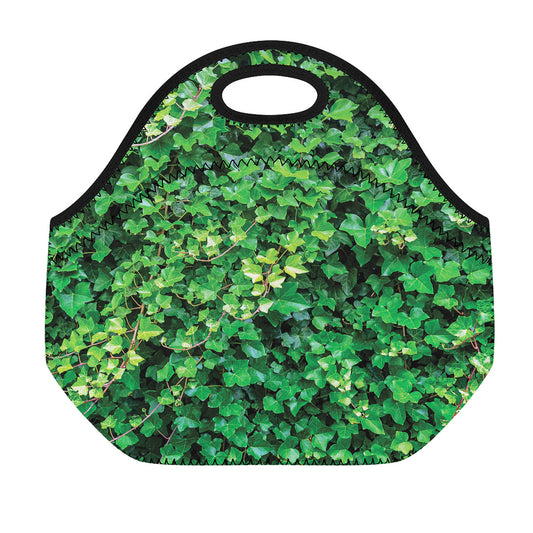 Green Ivy Wall Print Neoprene Lunch Bag