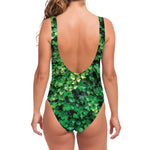 Green Ivy Wall Print One Piece Swimsuit