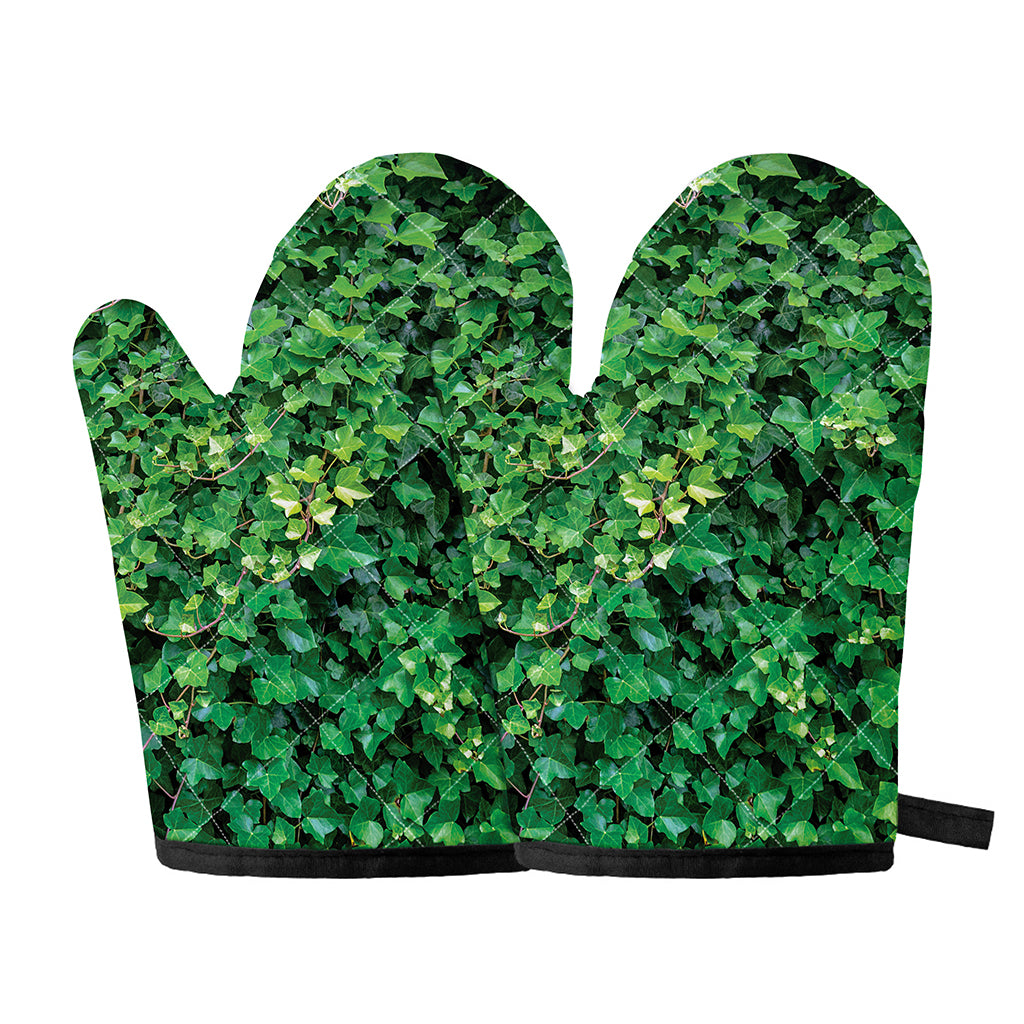 Green Ivy Wall Print Oven Mitts