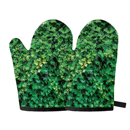 Green Ivy Wall Print Oven Mitts