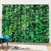 Green Ivy Wall Print Pencil Pleat Curtains