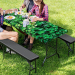 Green Ivy Wall Print Picnic Table Cover