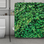 Green Ivy Wall Print Polyester Shower Curtain