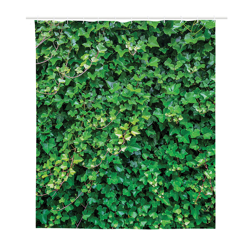Green Ivy Wall Print Polyester Shower Curtain