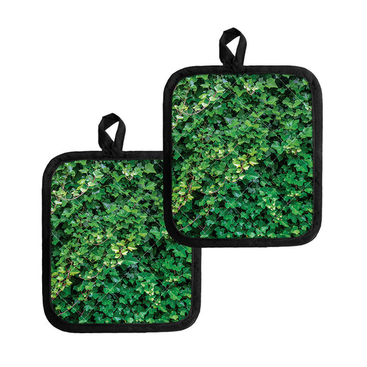 Green Ivy Wall Print Pot Holders