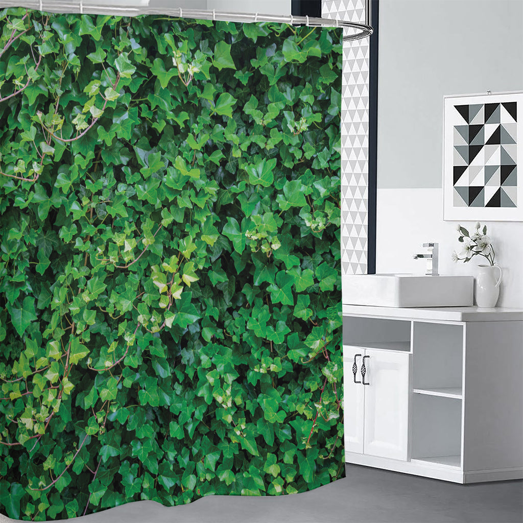 Green Ivy Wall Print Premium Shower Curtain