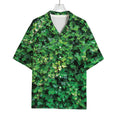 Green Ivy Wall Print Rayon Hawaiian Shirt