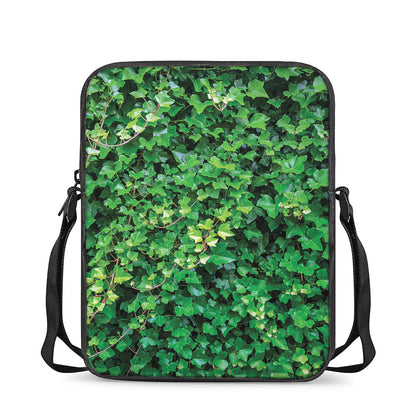 Green Ivy Wall Print Rectangular Crossbody Bag
