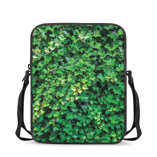 Green Ivy Wall Print Rectangular Crossbody Bag