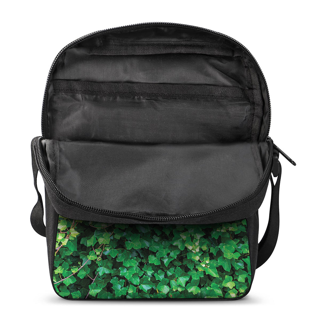 Green Ivy Wall Print Rectangular Crossbody Bag