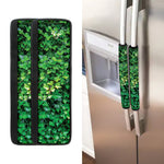 Green Ivy Wall Print Refrigerator Handle Covers