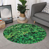 Green Ivy Wall Print Round Rug