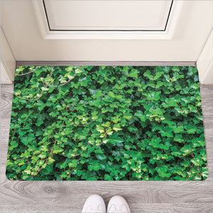 Green Ivy Wall Print Rubber Doormat