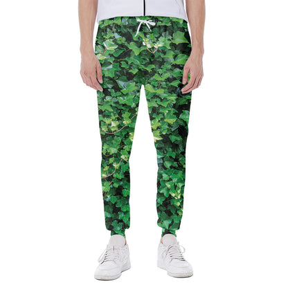 Green Ivy Wall Print Scuba Joggers