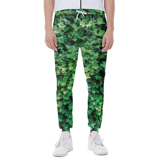 Green Ivy Wall Print Scuba Joggers