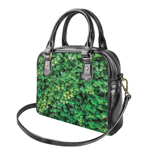 Green Ivy Wall Print Shoulder Handbag