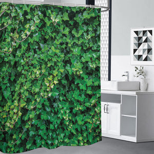 Green Ivy Wall Print Shower Curtain