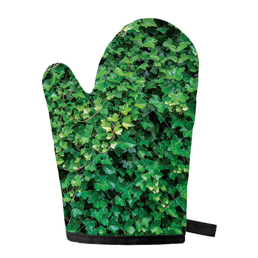 Green Ivy Wall Print Single Oven Mitt
