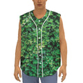 Green Ivy Wall Print Sleeveless Baseball Jersey