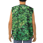 Green Ivy Wall Print Sleeveless Baseball Jersey