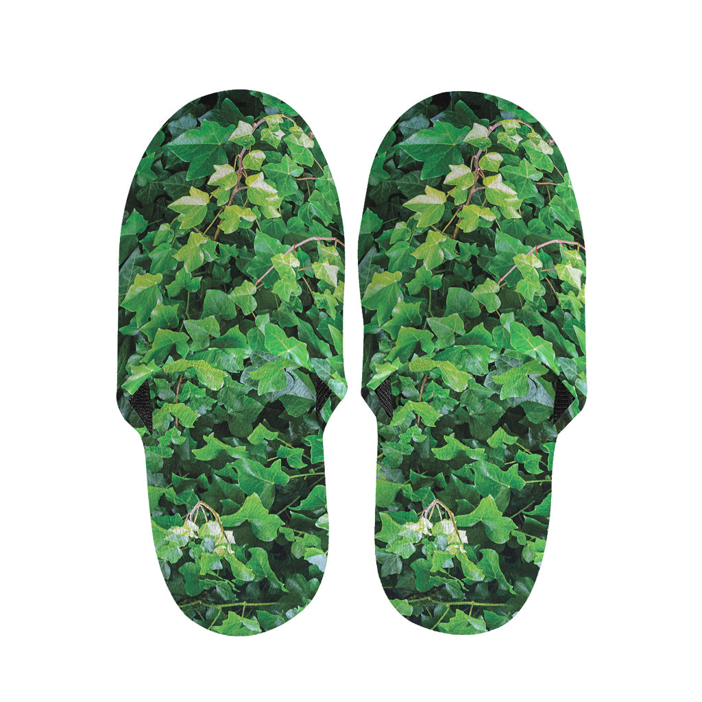Green Ivy Wall Print Slippers