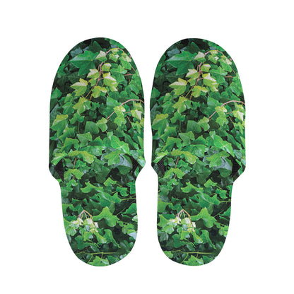Green Ivy Wall Print Slippers