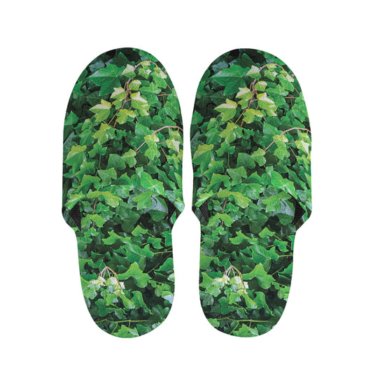 Green Ivy Wall Print Slippers