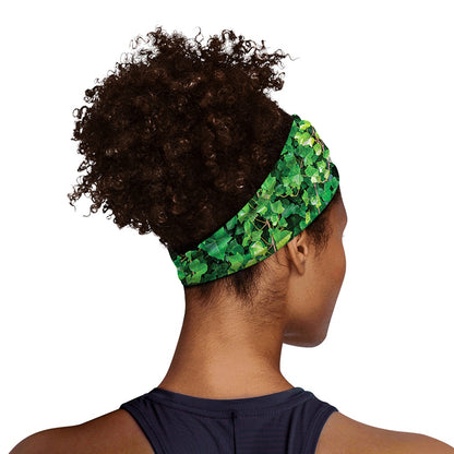 Green Ivy Wall Print Sports Headband