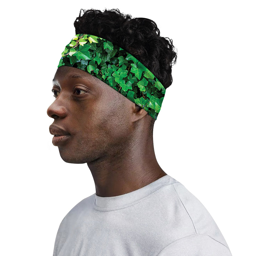 Green Ivy Wall Print Sports Headband