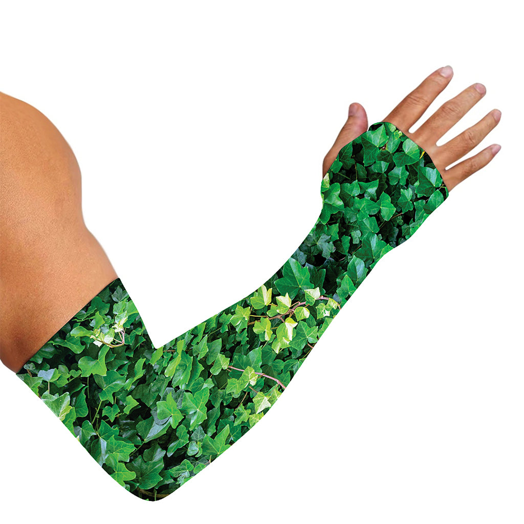 Green Ivy Wall Print Sun Protection Arm Sleeves