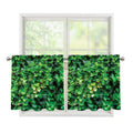 Green Ivy Wall Print Tier Curtains