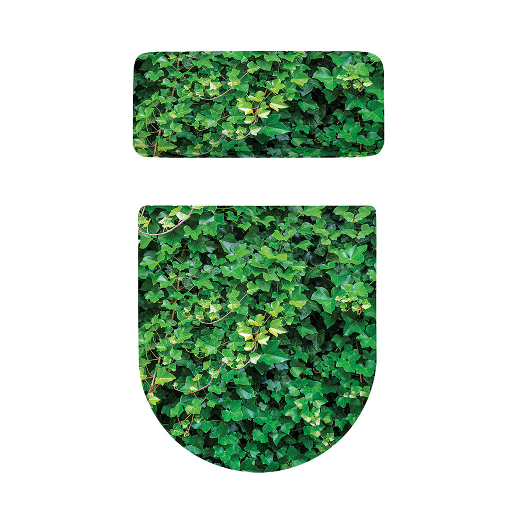 Green Ivy Wall Print Toilet Lid And Tank Cover Set