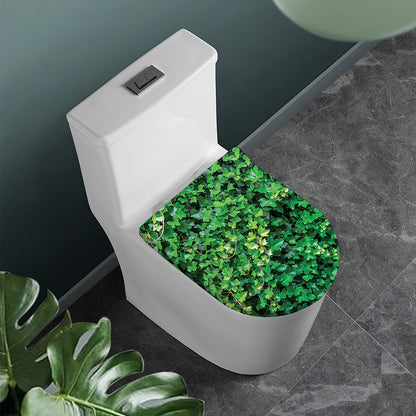 Green Ivy Wall Print Toilet Lid Cover