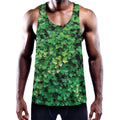 Green Ivy Wall Print Men's Workout Tank Top