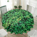 Green Ivy Wall Print Waterproof Round Tablecloth