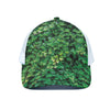 Green Ivy Wall Print White Mesh Trucker Cap