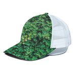 Green Ivy Wall Print White Mesh Trucker Cap