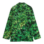 Green Ivy Wall Print Women's Cotton Blazer