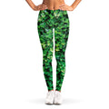 Green Ivy Wall Print Women's Leggings