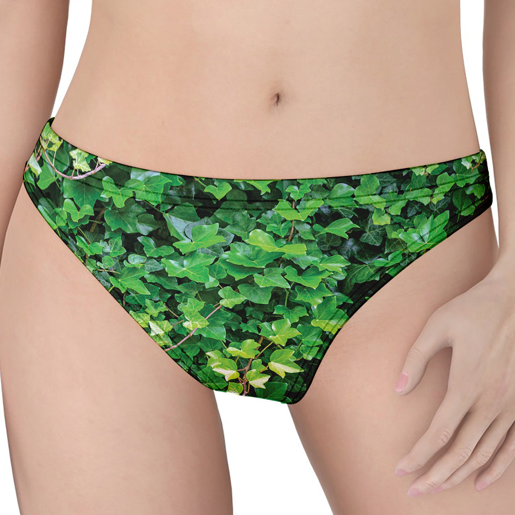 Green Ivy Wall Print Women's Thong