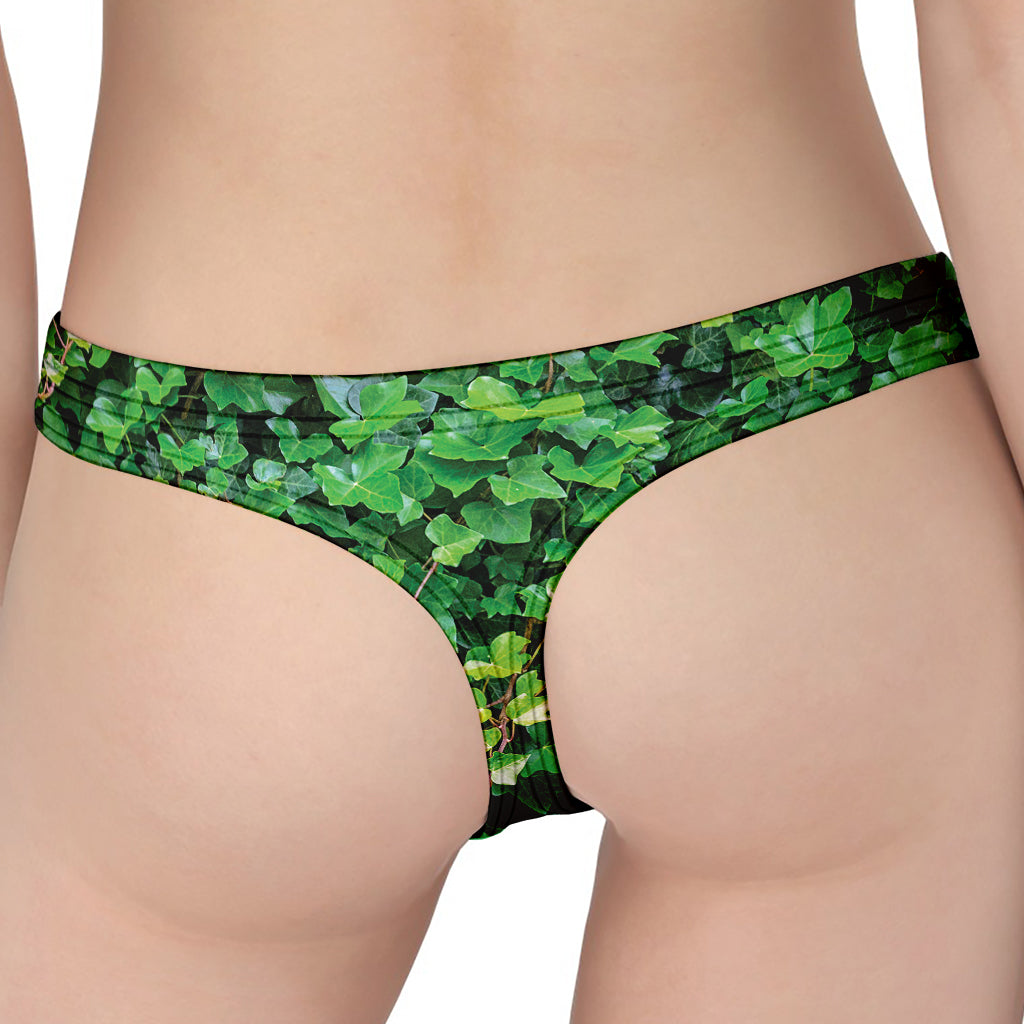 Green Ivy Wall Print Women's Thong