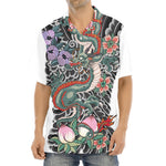 Green Japanese Dragon Tattoo Print Aloha Shirt