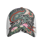 Green Japanese Dragon Tattoo Print Baseball Cap