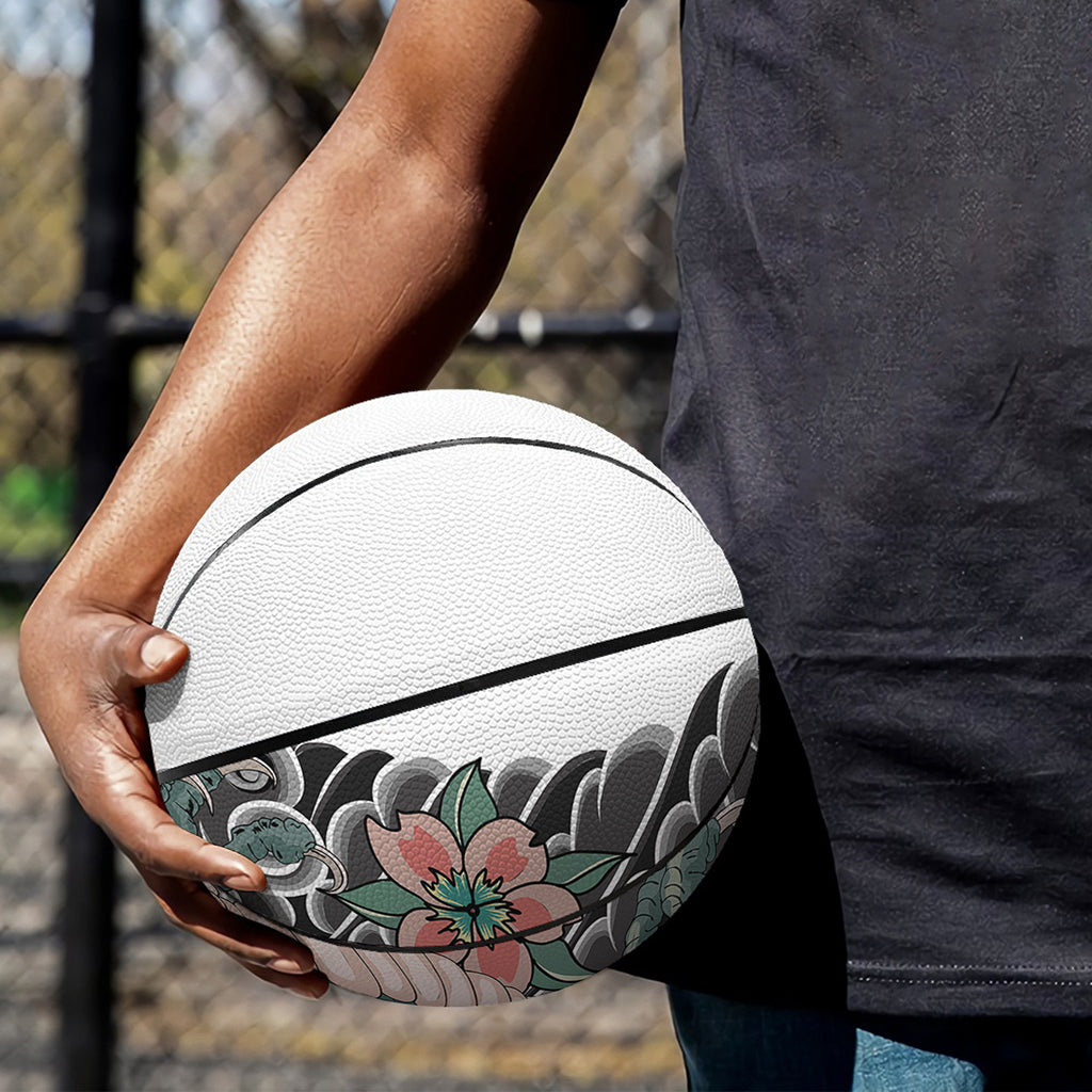 Green Japanese Dragon Tattoo Print Basketball