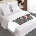 Green Japanese Dragon Tattoo Print Bed Runner