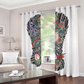 Green Japanese Dragon Tattoo Print Dimout Grommet Curtains