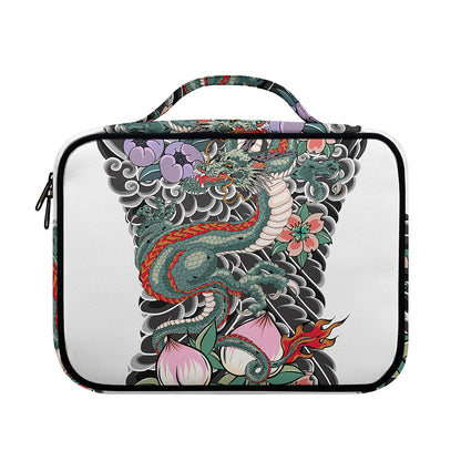 Green Japanese Dragon Tattoo Print Briefcase Bible Bag